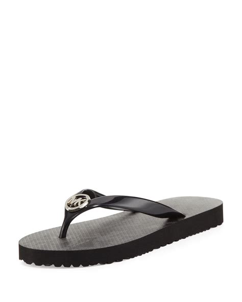 michael kors flip flops schwarz|michael kors flip flops women's.